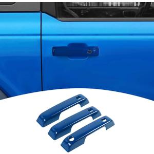 for Bronco Door Handle Cover Trim Blue Fit for Ford Bronco 2021 up Blue Exterior Accessories 3pcs