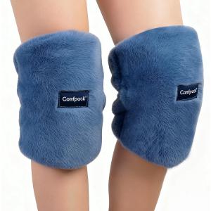 Comfpack Knee Heating Pad for Arthritis Relief, 2PCS Washable Microwave Heated Knee Wraps Warmers for Pain Relief, Joint Stiffness, Cold Weather Comfort, Gift for Women, Men