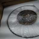 TIBAST Vintage Industria Ribbed Glass Pendant Light, Clear, 10" Dia x 10" H