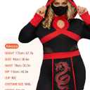 Spooktacular Creations 2 Pcs Ninja Costume Women, Halloween Ninja Costume Adult with Mask for Halloween Party Cosplay (Black, XXL)