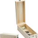 Wooden Lockable Storage Box 12''x4.75''x4'' Unfinished Wood Box for Craft Wooden Keepsake Container with Lid Metal Handle for DIY Art Crafts Cash Jewelry Tools Memory Treasure Gifts Weapons