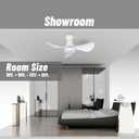 30 Inch Flush Mount Ceiling Fan with Light - Small Ceiling Fan with Light for Bedroom/Kids Room/Small Room - Low Profile Design - Indoor/Outdoor Use - 3 Blades White