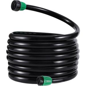 33 FT 1/2 Inch Drip Irrigation Tubing Main Line Hose Tube 1/2''PVC Garden Irrigation Tubing (OD:16mm,ID:12mm) with Drip Connector (Ends Plug,Hose Adapter) for Garden Drip Irrigation System