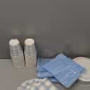 Vyntra 350 Pcs Blue Gingham Paper Plates and Napkins Set for 50, 9" Dinner Plates & 7" Dessert Plate, Baby Boy Shower Birthday Party