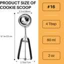 Cookie Scoop 4 Tablespoon, 2 OZ Cookie Scoops for Baking, Muffin Scoop For Baking, Comfortable Grip, Non-Slip, For Making Cookie Muffin Cupcake Pancake Ice Cream Meatball (#16 - 4 Tbsp)
