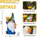 Outdoor Garden Gnomes Statue: 9.5 Solar Garden Decor with LED Light Patio Yard Lawn Funny Decoration Housewarming Birthday Gifts for Women