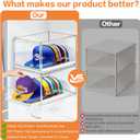 Hat Organizer Box for Baseball Cap, Stackable Hats Storage Container with Sliding Tray Drawer, Large Caps Display Case with Magnetic Door for Closet 16-20 Hats 2Pack Clear