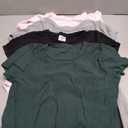 4 Pack Women's Cotton T Shirts Short Sleeve Crew Neck Tops Basic Casual (L)