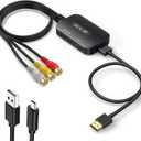 RCA to HDMI Adapter,Viagkiki AV Converter,RCA Female to HDMI Converter Composite Audio Video Converter for PS1, PS2, PS3, STB, Xbox, VHS, VCR,Black-Ray DVD Players(Cable Included)