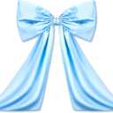 Bow Decor Large Bow for Room, Coquette Giant Ribbon Tie for Birthday Party Backdrop Wall Decor(Sky Blue,24 x 18 Inches)