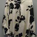 Zara Top White Black Floral Print S