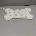 Senneny Snowy White Plush Pet Dog Christmas Stocking, Golden Snowflake Sequin Dog Christmas Stockings Large Bone Shape Faux Fur, Hanging Christmas Holiday Season Party Decor for Pets Dogs