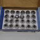 M12x1.25 Lug Nuts with Mag Flat Seat 24 pcs 13/16" 21mm Hex 1.46x1.18 Chrome Compatible with Frontier NP300 Titan (Non XD)