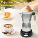 Electric Espresso Coffee Maker, Italian Coffee Pot, Electric Moka Pot, Cuban Coffee Maker, Portable Cafeteras Electricas Espresso Makers with Detachable Base 3 or 6 Cup (Grey)