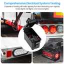 Trailer Light & Electric Brake Tester with 12V 10Ah Battery, Tests 7-Spade, 6-Round and 4/5-Flat Pin Type Trailer Harnesses, Upgrade Wireless Remote Control, IP68 Waterproof Case