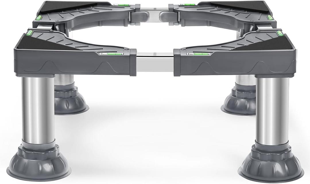 Nefish Mini Fridge Stand 16-24 Inch Washer and Dryer Pedestal Height 7"-8.4" Heavy Duty Washing Machine Stand with 4 Strong Feet Adjustable Laundry Pedestal Universal Platform for Home Appliance