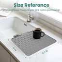 Silicone Dish Drying Mat for Kitchen Counter, Rubber Dish Mat with Drain (15.7" x 13", Grey)