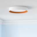 Bargeni 16.5 inch Dimmable LED Flush Mount Ceiling Light, Matte White with Gold Inside, 3000K/Warm White/30W, Modern Light Fixture for Closet and Hallway, 16.5 Inch-1 Pack
