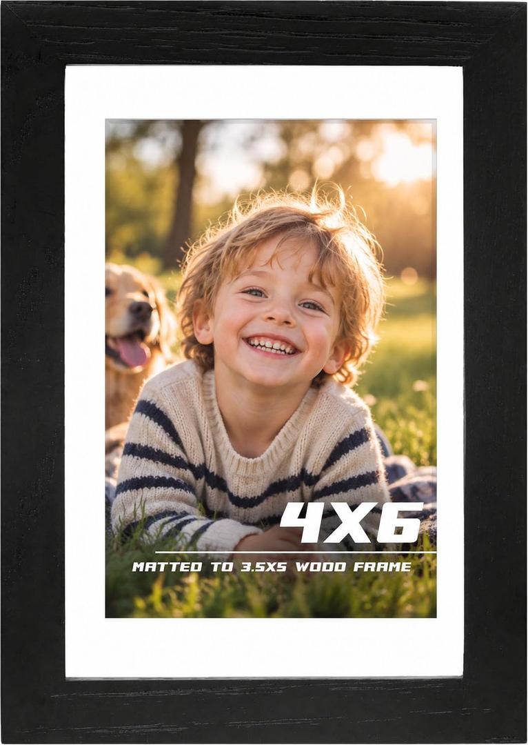 Xzwenru 18x24 Black Oak Picture Frame, Oak Solid Wooden HD Glass, 1 Pack
