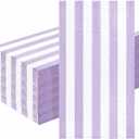 HEIPINIUYE 50 Pieces 3-ply Striped Paper Napkins Light Purple and White Guest Towels Disposable Hand Towels for Bathroom Wedding Birthday Baby Shower Dinner Napkins Disposable