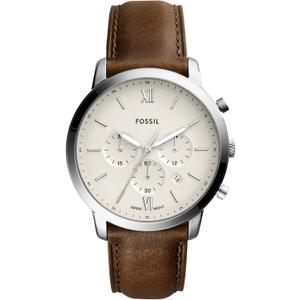 Fossil Men's Neutra Quartz Stainless Steel and Leather Chronograph Watch (44MM)