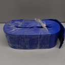 Flat 5" wide and fits 3" diameter water pipes, 34.5 feet (10.5 m) long, Heavy Duty PVC Discharge Hose Reinforced Pool Backwash Hose, Weather Resistant Flat Drainage Hose for Water Transferring (Blue)