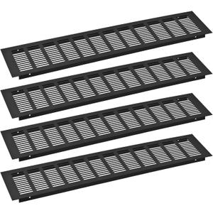 uxcell 4pcs Rectangle Ventilation Grille Aluminum Alloy Mesh Air Vent Cover, 500x100mm