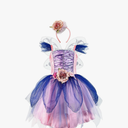 Fairy Costume Dress for Girls, Green Princess Flower Girl Dress, Tutu Dress with Headband and Wings