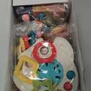 Baby Toys 6 to 12 Months, 5 In 1 Montessori Toys for 1 Year Old, Incl Travel Pull String Toy & Rattle Teether & Stacking Baby Block & Soft Infant Ring & Sensory Ball for Toddler 0-3-6-9-12 Month