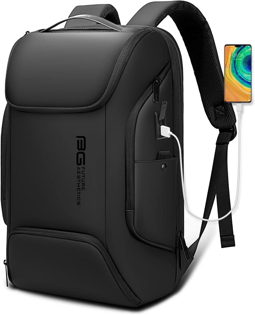BANGE Business Laptop Smart backpack Can Hold 15.6 Inch Laptop Commute Backpack Carry on bag for men and women (Black), Large