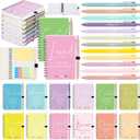 Kosiz 24 Sets/48 Pcs Christian Fathers Day Birthday Gifts Bulk Inspirational Prayer Journal Christian Scripture Notebook and Bible Pen Religious Church Gift for Women Men Pastor (Simple,Macaron Color)