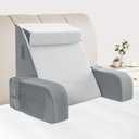 Reading Pillow for Sitting in Bed Adult - Back Pillow for Bed Sitting up, Backrest Support Pillow for Lounging/Reading/Gaming/Resting/Watching TV, Bedrest, White