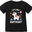 It's My Birthday Shirt for Toddler Girls 1st 2nd 3rd 4th 5th Girls Birthday Party Outfit Short Sleeve Gift Tshirt, M