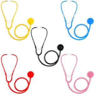 5 Pack Boys Girls Kids Stethoscope Toy Disposable Plastic Stethoscope Real Working for Girls Boys Doctor Kit Role Play Costume Pretend Game Accessories