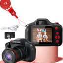 Kids Camera for 3 4 5 6 7 8 Years Old Boys Girls Mini Toddler Compact Camera for Toddlers Age 3-5,Toy Long Lens Kid Digital Camera, Best Black Toy Camera Gift for Children with 32G SD Card