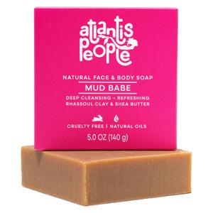 Mud Babe  Moroccan Clay Soap Deep Cleansing Face & Body Bar with Rhassoul Lava  Shea Butter & Coconut Oil, Gently Exfoliates & Helps Remove Pore Buildup, Cold Process  5.0 oz