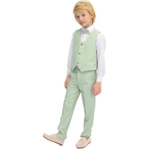 Lilax Boys Formal Suit 4 Piece Vest, Pants and Tie Dresswear Suit Set 5T
