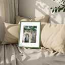 Vittanly 11x14 Picture Frame, Matted for 8x10 Photos, Rustic Green