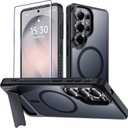 For Samsung Galaxy S26 Ultra Case with Kickstand,1*Screen Protector,[Compatible with Magsafe]Translucent Matte Military-Grade Protection,Magnetic Phone Case for Samsung Galaxy S26 Ultra,6.9"-Black