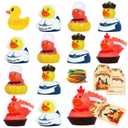 BOZILY 12 PCS Rubber Ducks in Bulk with 12 Thank You Cards & Bands, Mini Rubber Ducks Set for Cruise Ships, Multi-Use and Party Favors for Adults, Mini Collectible Ducks for Car Dash