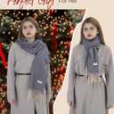 Winter Scarf for Women Cashmere Feel Pashmina & Blanket Wrap Cozy Fashion Shawl Ideal Christmas & Holiday Gift (Navy Blue)