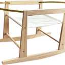 Calvana 2026 Pro Wooden Rocking Moses Basket Stand for Baby, Natural Wood Stand with Locking Mechanism, Adjustable Safety Strap, Fits Most Moses Baskets, Basket Not Included