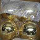 Lunmon 4 Pcs Extra Large Retro Mercury Christmas Balls Ornaments 8'' Oversized Giant Hanging Shatterproof Electroplated Ball Christmas Tree Ornaments for Xmas Party Outdoor Decor(Golden)