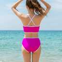 Kdwdvbn Bikini Sets for Teens Piece Adjustable Shoulder Strap Color Block Rose Red Cute Clothes for Girls 10-12 (Pink)