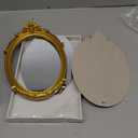 Decorative Vintage Oval Makeup Mirror with Gold Plastic Frame,Tabletop Mirror-7.5 x 11 inches