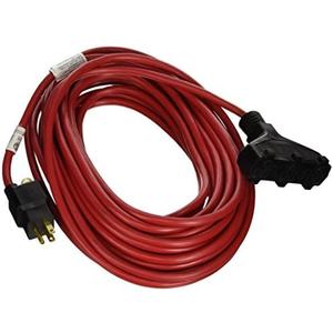 Prime CB614730 50-Foot 14/3 SJTW Triple-Tap Outdoor Extension Cord with Circuit Breaker Plug, Red