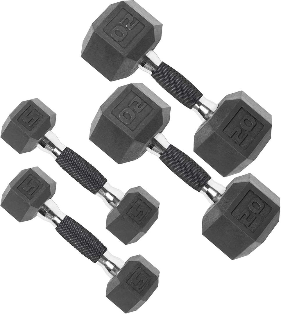 CAP Barbell CAP 50 lbs Coated Dumbbell Set with Comfort handles, 5LBx2, 20lbx2