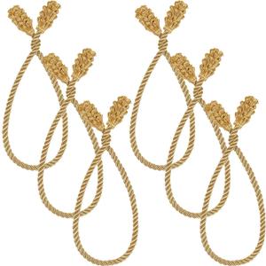 Shappy 6 Pieces Christmas Garland Banister Ties Christmas Decorative Reusable and Flexible Twist Ties for Garland, Banister Home Decoration (Gold)
