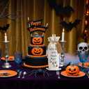 2 x 1Pcs Ghouls Night Gifts Wine Bag,Halloween Wine Bag,Happy Halloween Gifts Party Decorations for Women Menwith 1Pcs Kraft Blessing Cards and natural jute rope