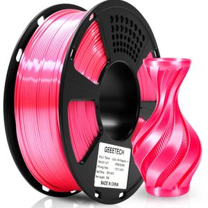 Geeetech Silk PLA Filament 1.75mm, Metal-Like Shiny Silk Rose Pink 3D Filament 1kg (2.2lbs) 1 Spool, Dimensional Accuracy +/- 0.02 mm, Fit Most FDM Printer (Magenta)
